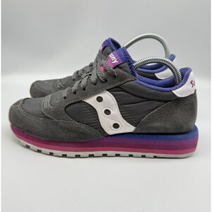 Saucony Womens Jazz Original Lace up Sneaker Shoes Gray Rainbow SIZE 6.5 S60195